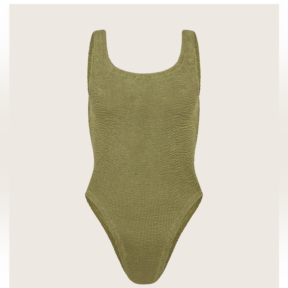 Hunza G Square Neck One Piece - Metallic Moss ONE SIZE FITS ALL